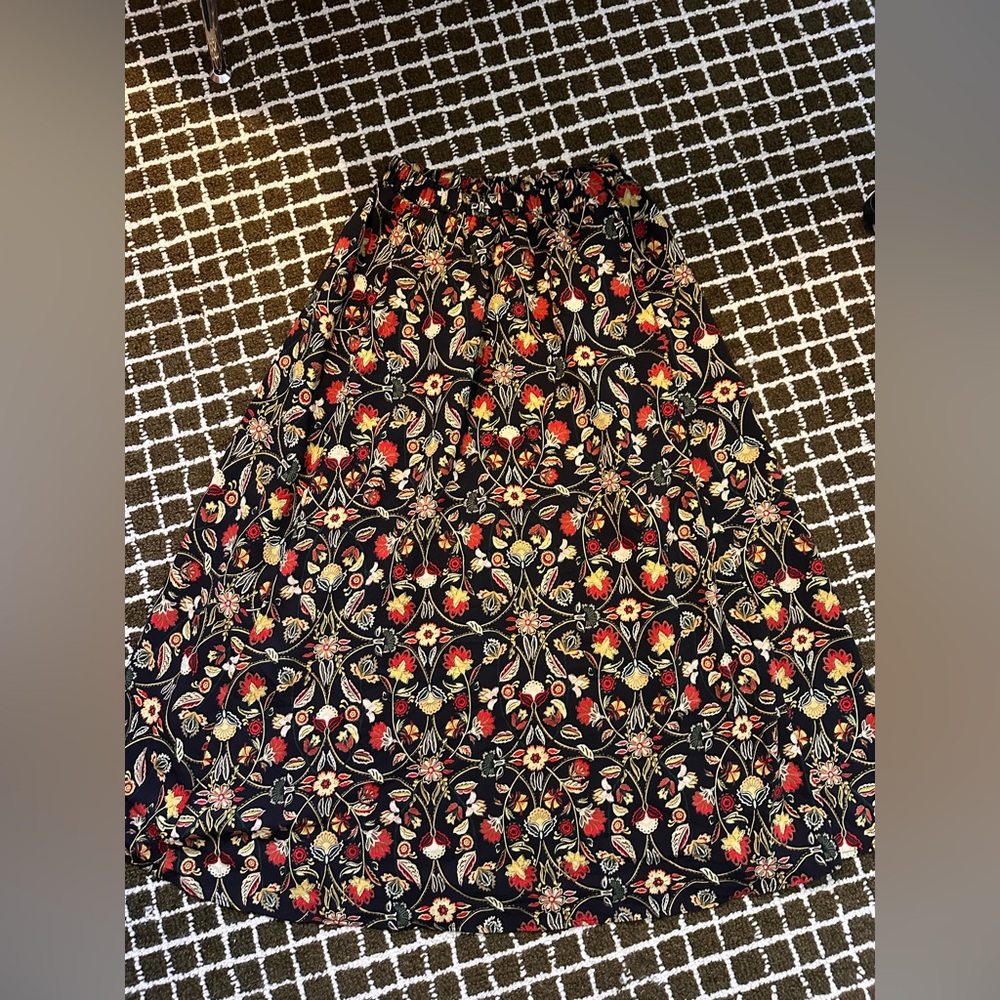 Floral Black Skirt